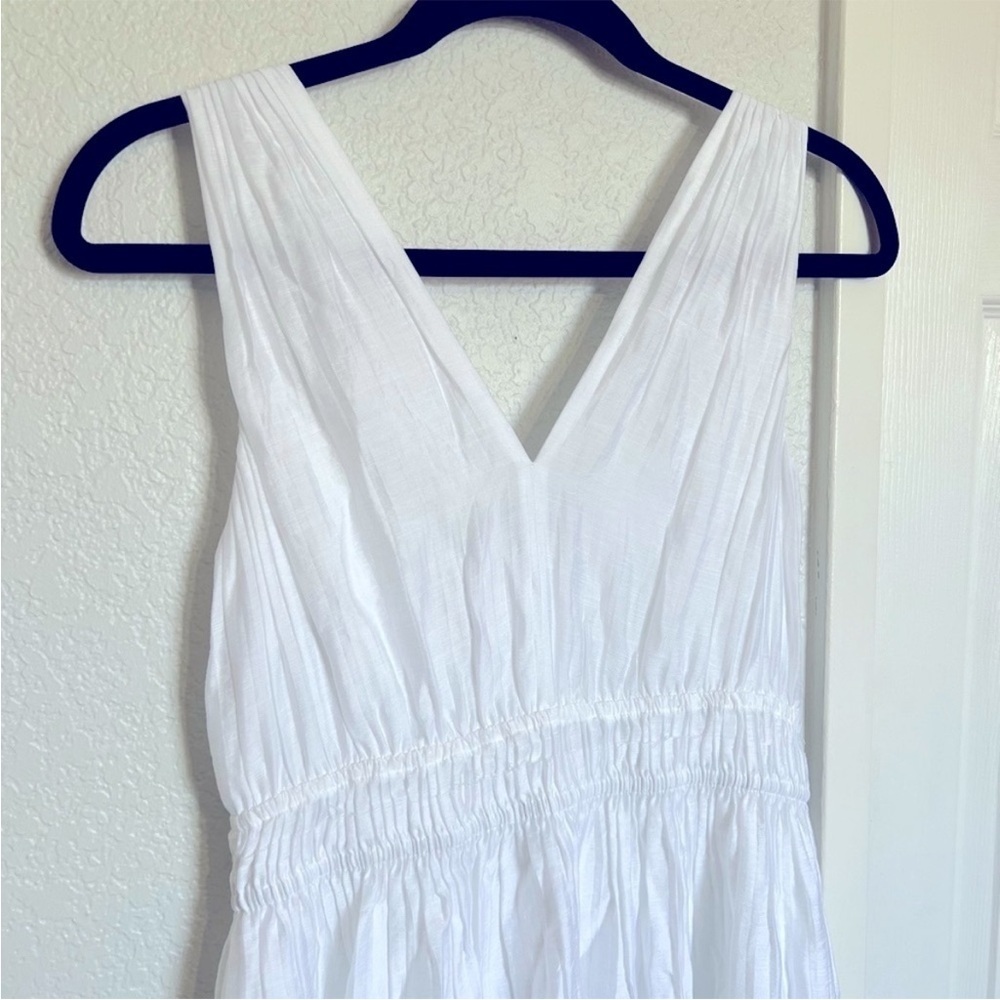 Vince Pleated Double V-Neck Dress - Picture 9 of 10